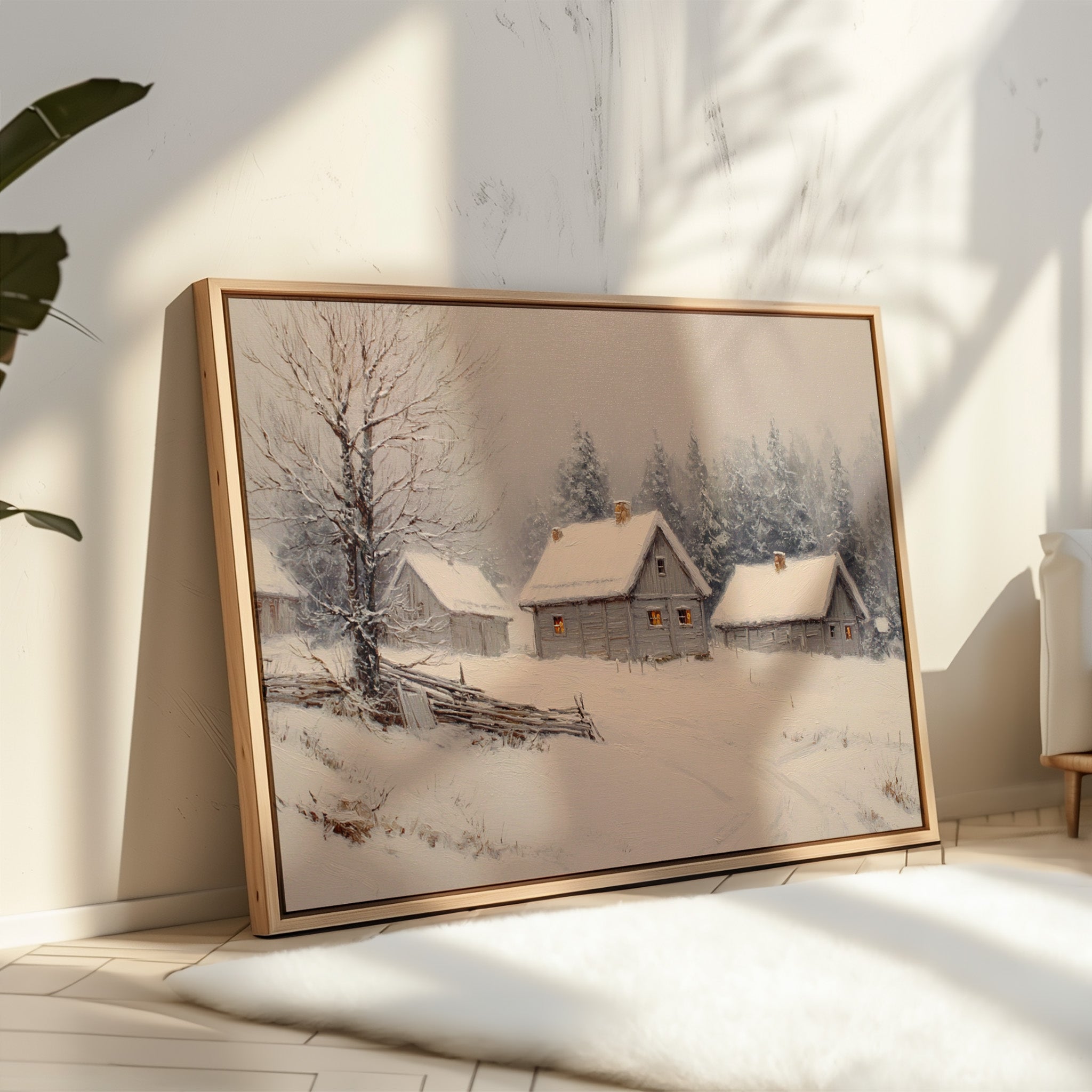 Cottages Beneath a Winter Veil