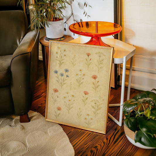 Vintage Wildflower Watercolor Print