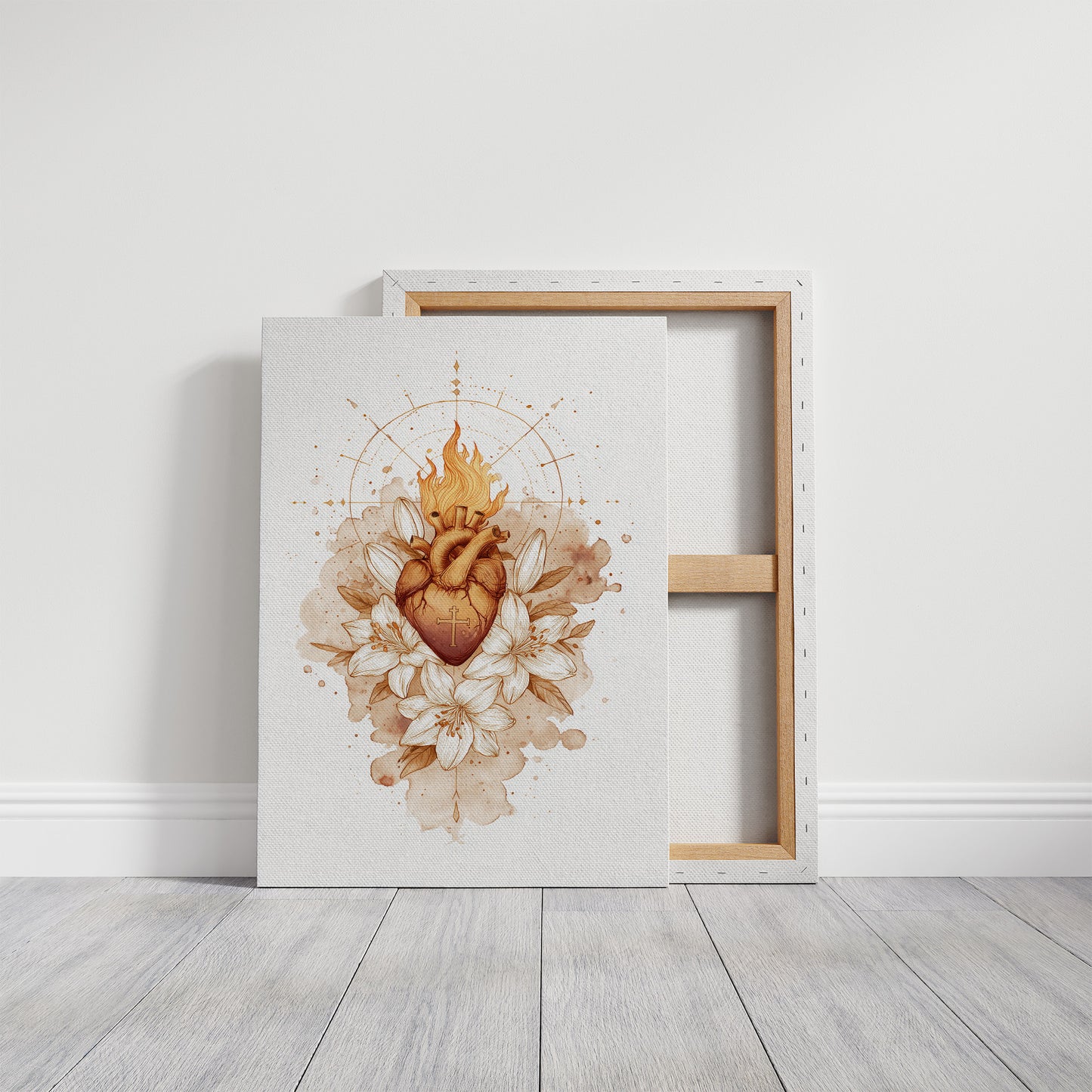 Sacred Flame Among Lily Petals