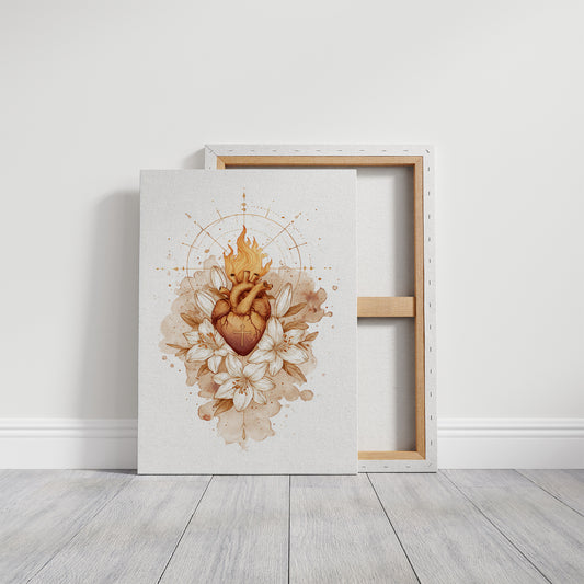 Sacred Flame Among Lily Petals