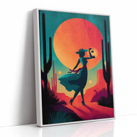 Lantern Lady At Desert Dusk
