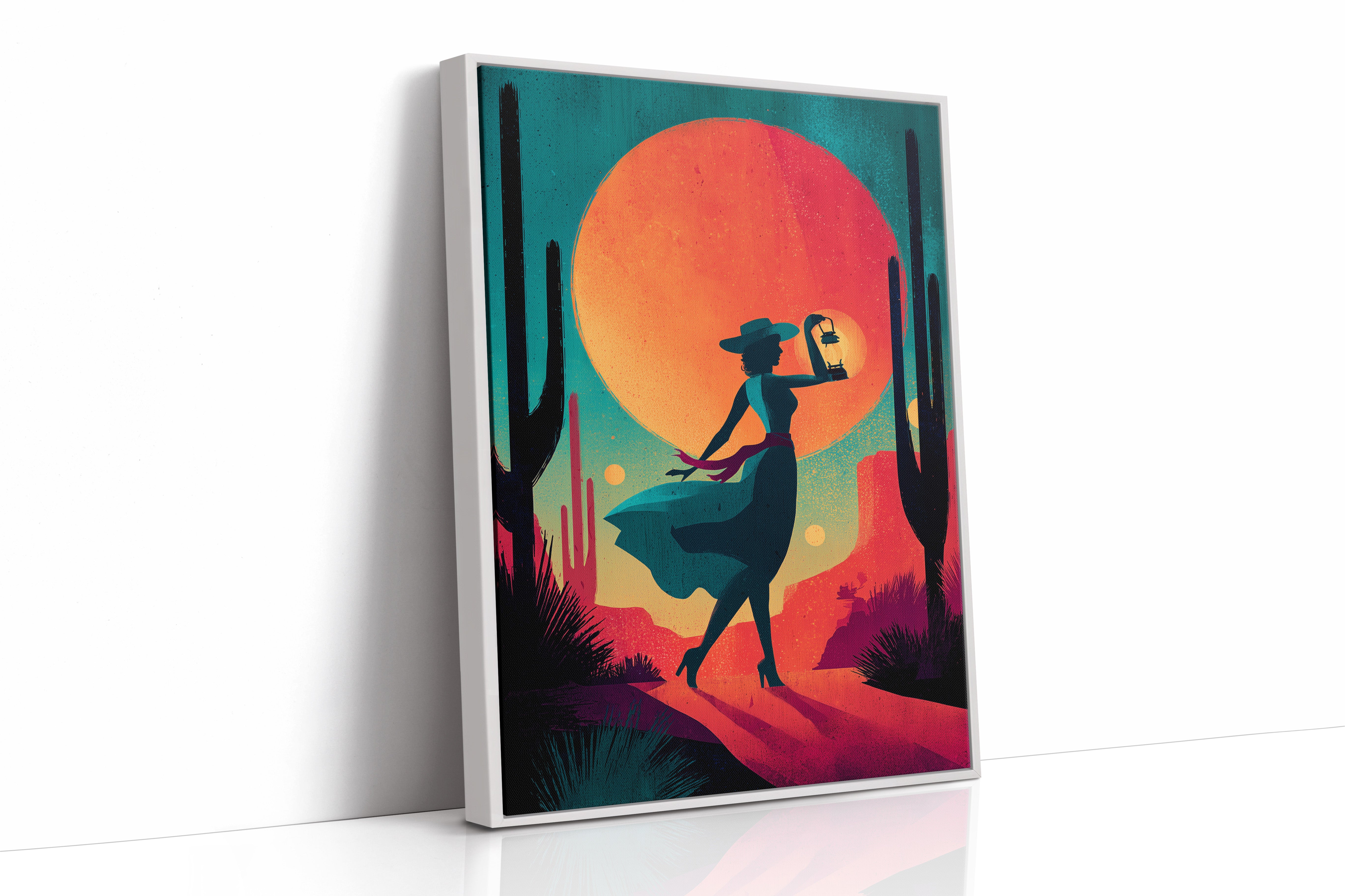 Lantern Lady At Desert Dusk