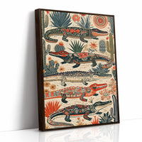Desert Alligators in Folk Pattern