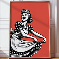 Polka Dots Dance Through Ruby Skies