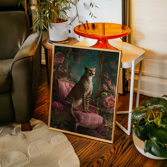 Regal Gaze Amidst Floral Splendor