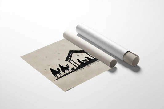 Silent Night In Ink Silhouettes