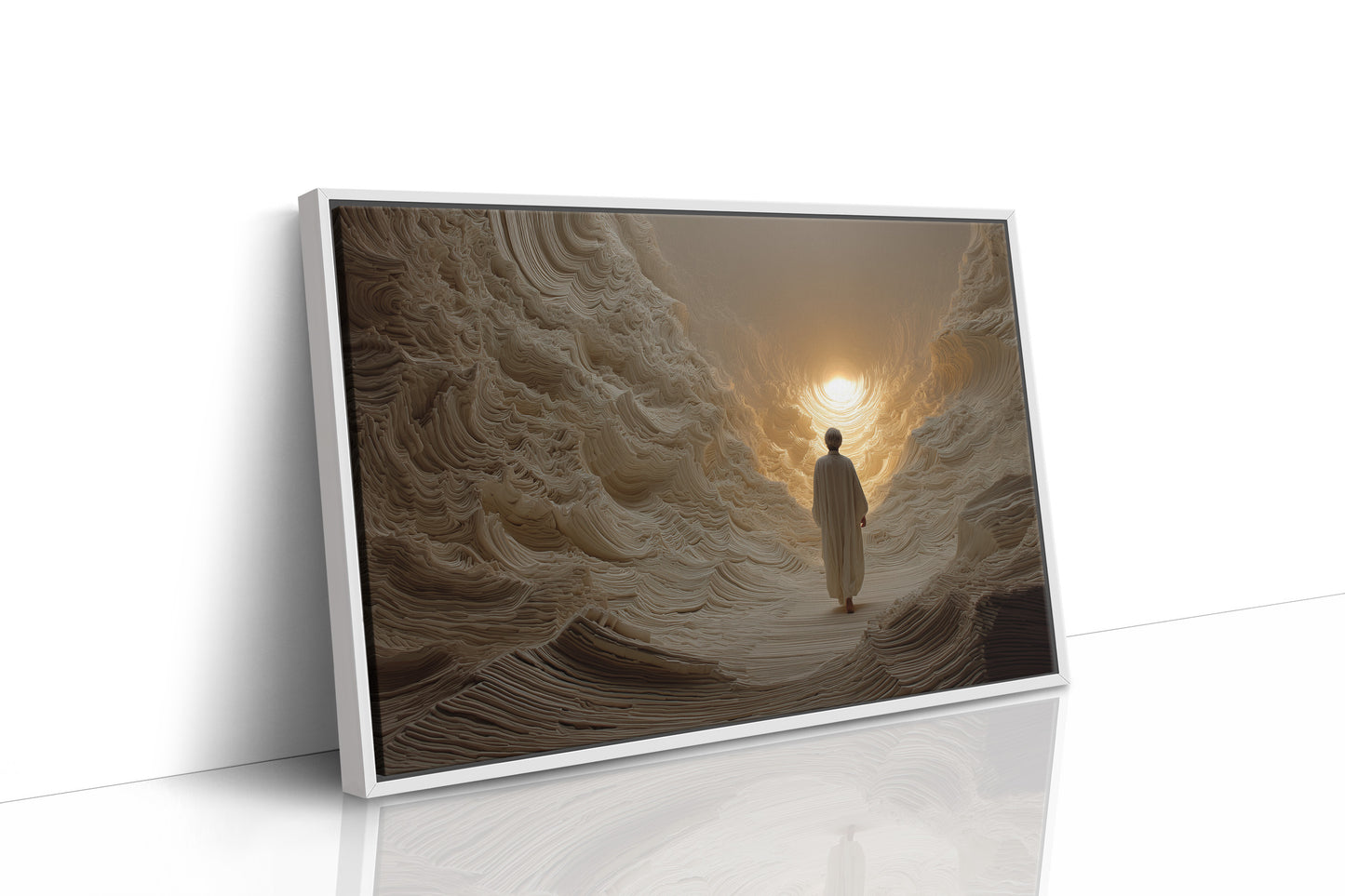 Pilgrim's Path Through Alabaster Waves