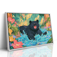 Black Bear Splashes Through Bloom