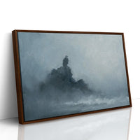 Eagle on the Foggy Sea Cliff