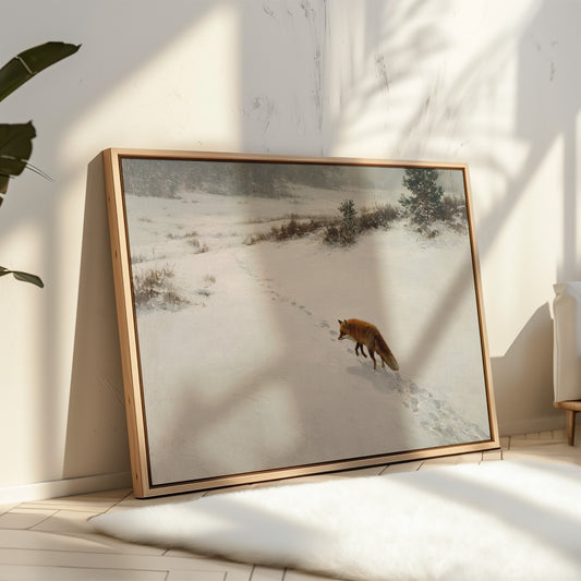 Fox Tracks Through Winter's Canvas