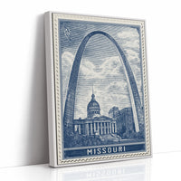 Missouri Arch Vintage Travel Stamp