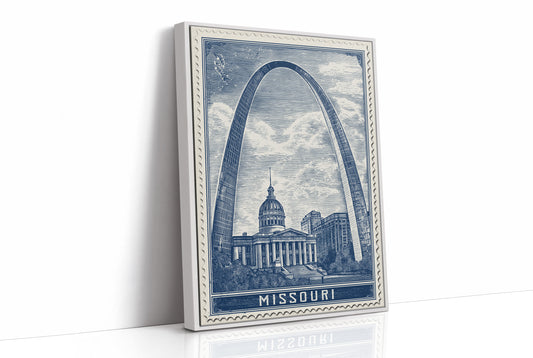Missouri Arch Vintage Travel Stamp