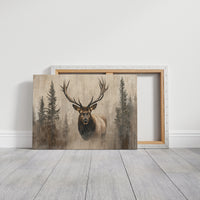 Noble Elk Among Winter Pines