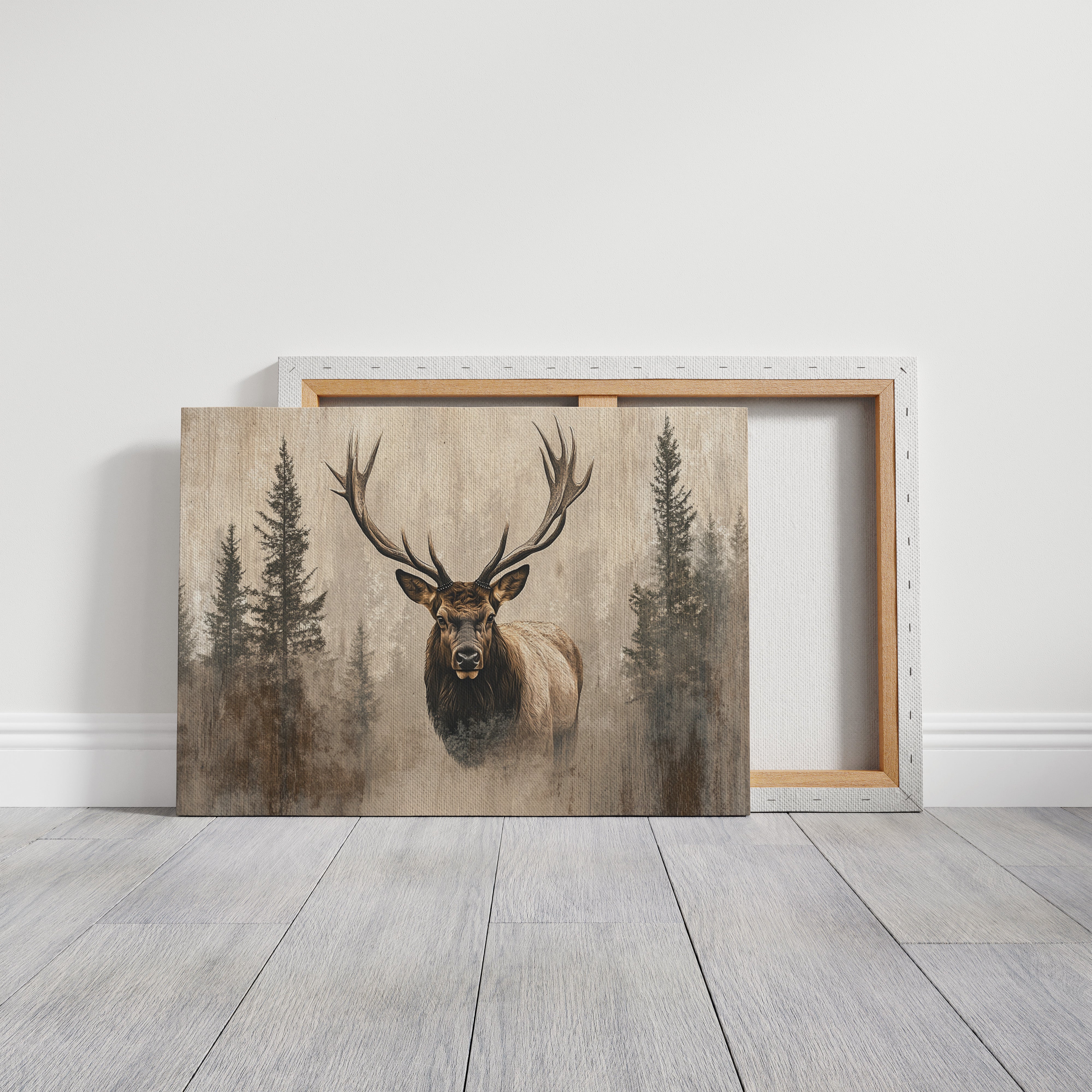 Noble Elk Among Winter Pines