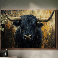 Black Bull Against Golden Storm