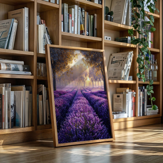 Lavender Fields in Golden Light