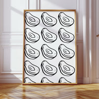 Avacado Dance In Black Lines
