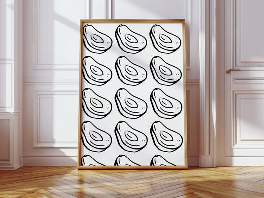 Avacado Dance In Black Lines