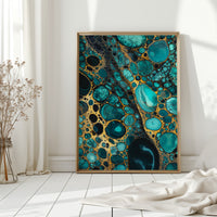 Golden Currents Beneath Turquoise Skin