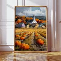 Pumpkins Rest Below Church Spires
