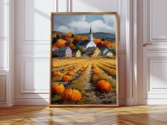 Pumpkins Rest Below Church Spires