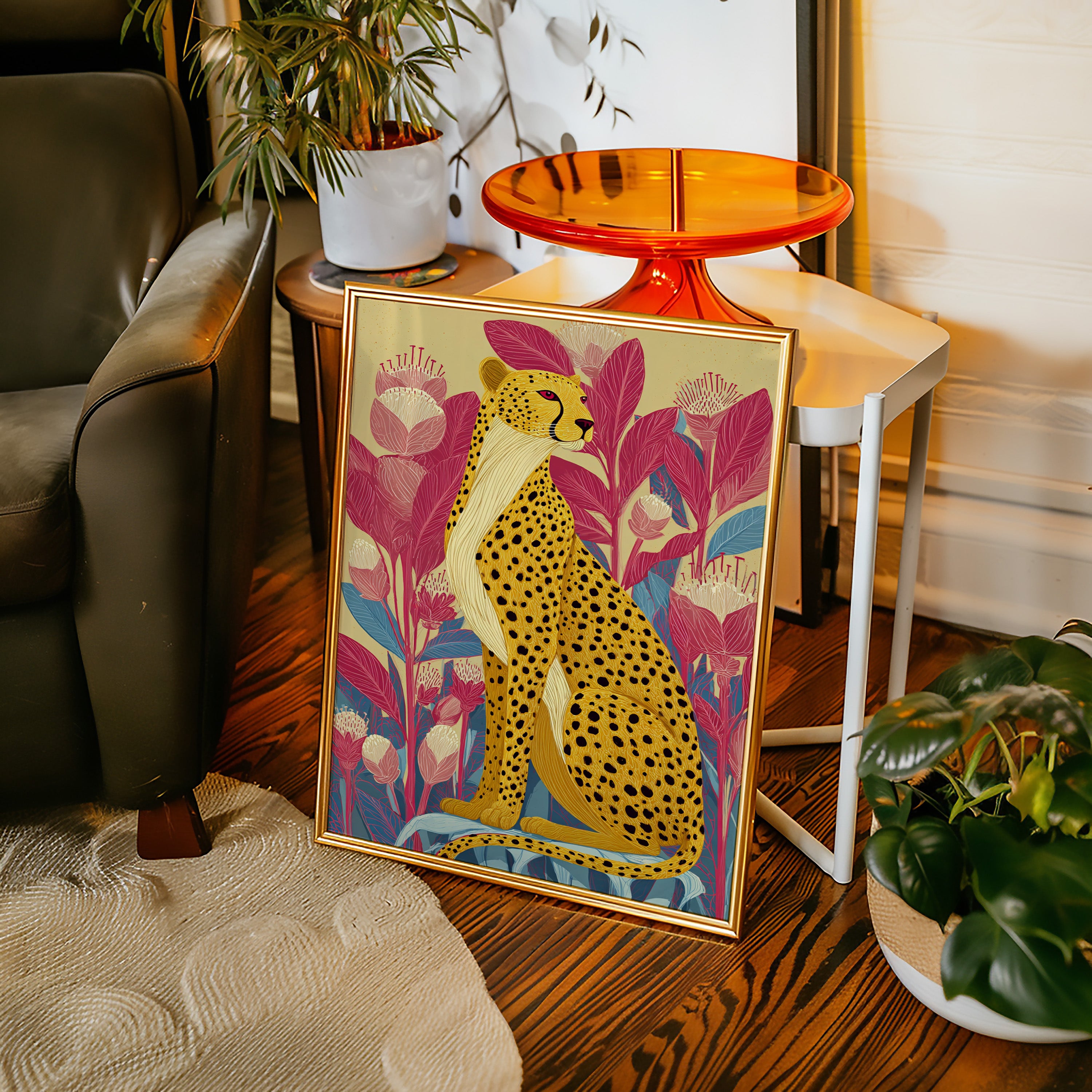 Elegance Among Vibrant Blooms