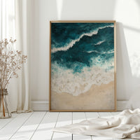 Textured Shoreline in Teal and Sand