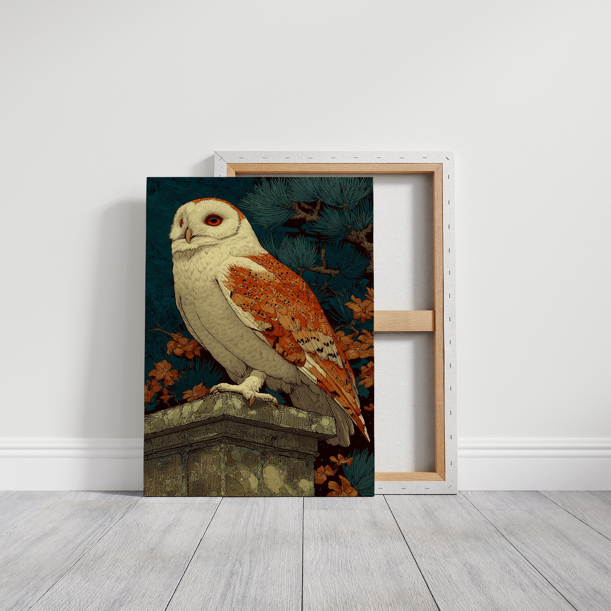 Barn Owl Under Amber Pines
