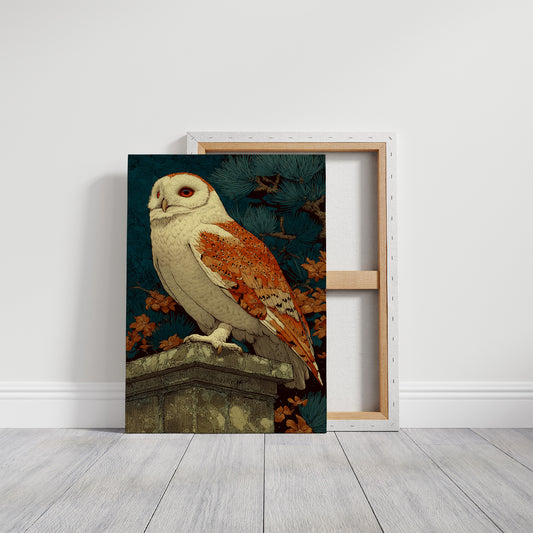 Barn Owl Under Amber Pines