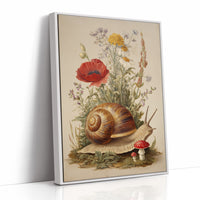 Nature's Timeless Procession: Snail Among Wildflowers