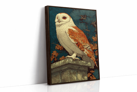 Barn Owl Under Amber Pines