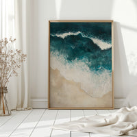 Waves Crashing on Sculpted Shore