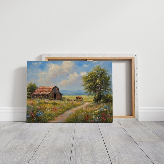 Summer Blooms Along Barn Path