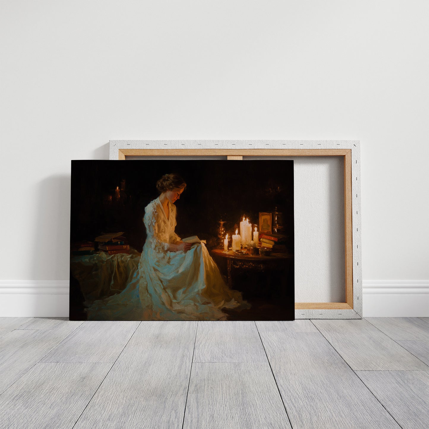 Reading By Candlelight's Gentle Glow