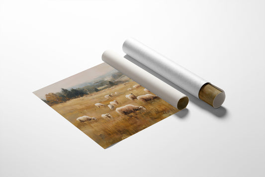 Pastoral Fields Under Autumn Haze