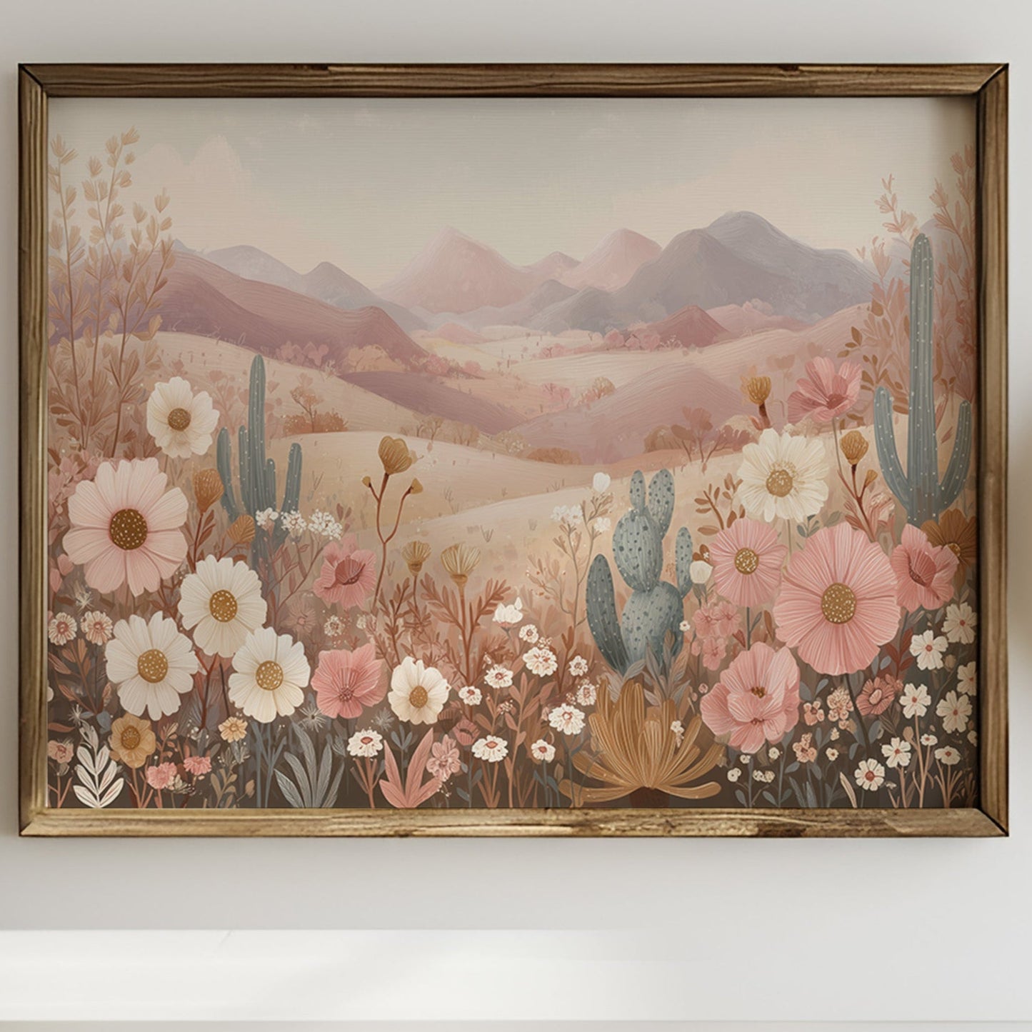 Desert Blooms Dance Among Mountains