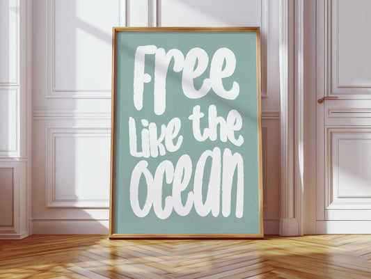 Seafoam Letters Spark Wild Freedom