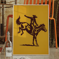 Vintage Rodeo Cowboy Silhouette Print