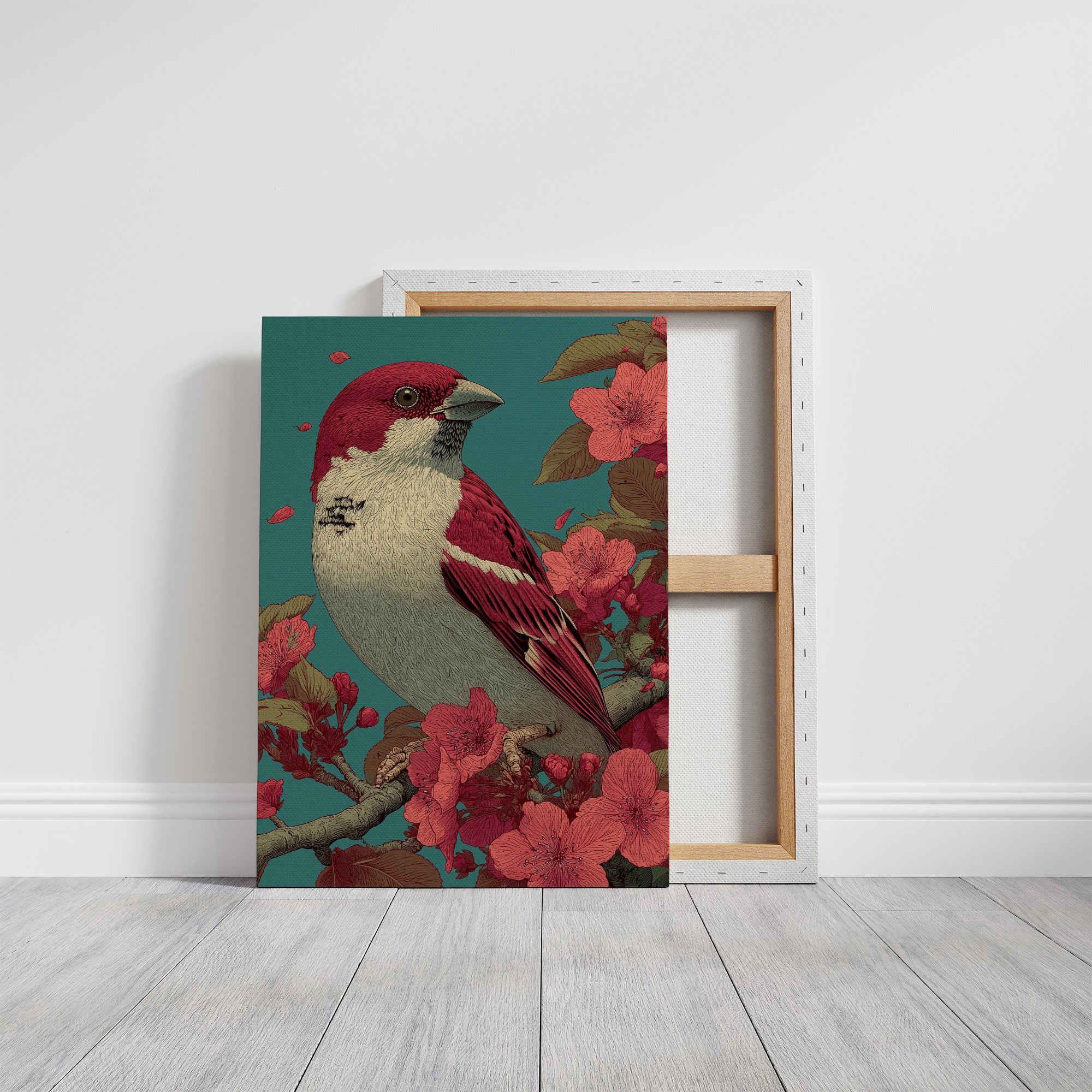 Grosbeak in the Blossoms