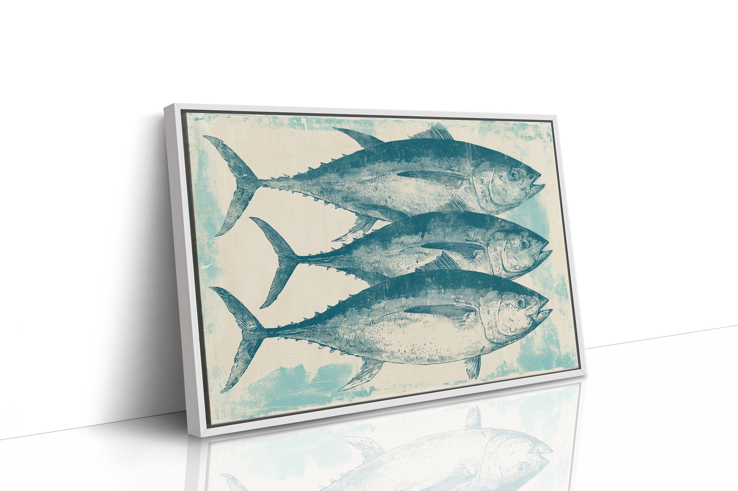School of Tuna, Vintage Block Print