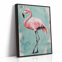 Flamingo Wall Art – Tropical Pink Bird Print, Boho Coastal Decor, Vibrant Animal Painting
