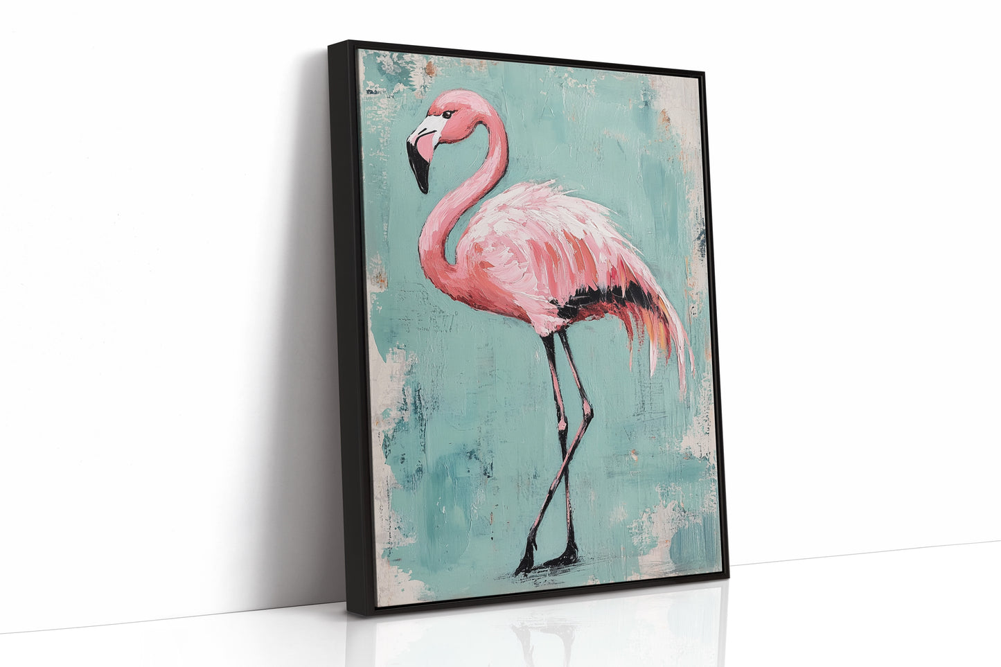 Flamingo Wall Art – Tropical Pink Bird Print, Boho Coastal Decor, Vibrant Animal Painting