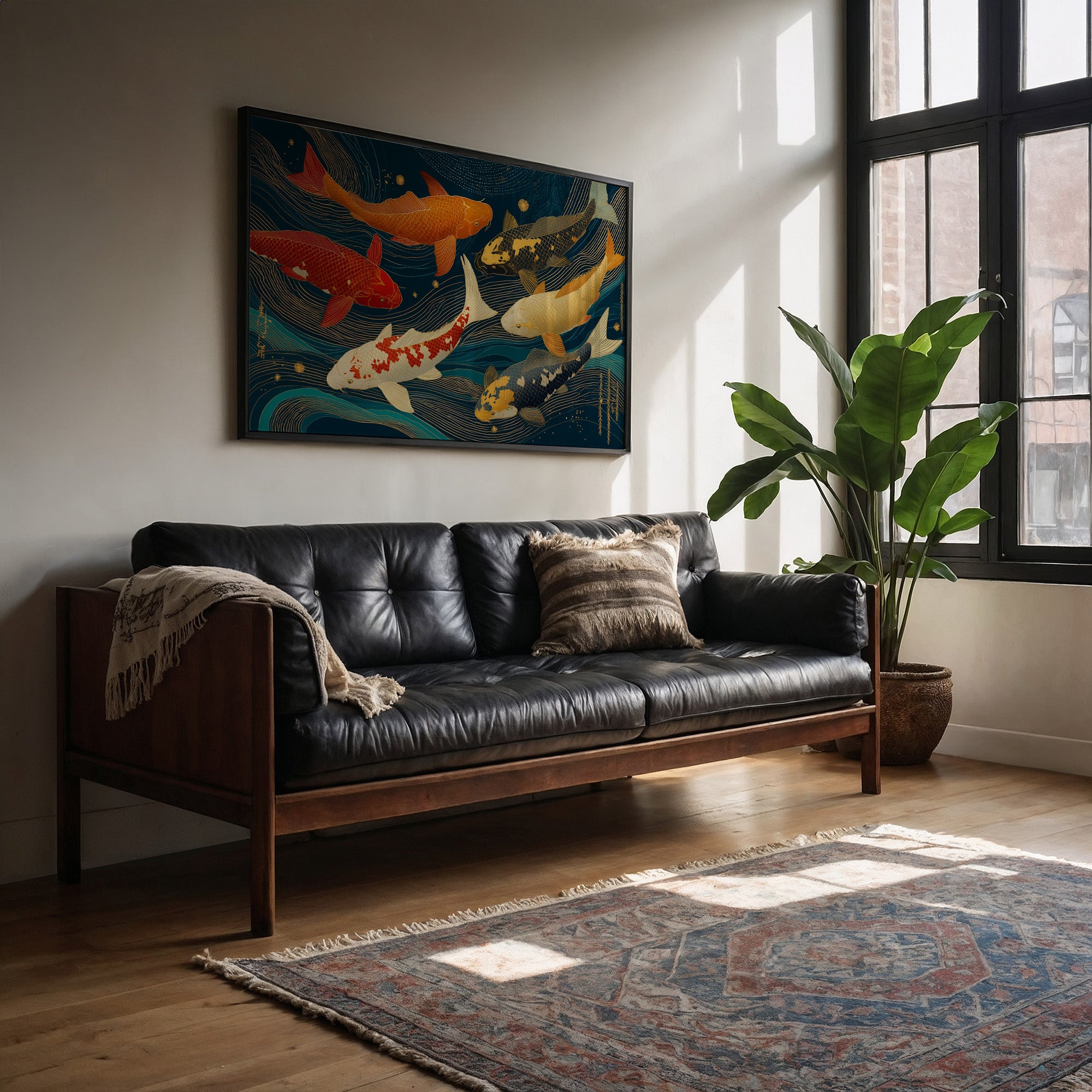 Koi Dance Through Starlit Waves