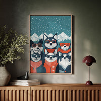 Cool Huskies Chase Winter Stars