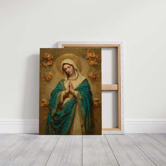 Sacred Prayers In Teal Gold