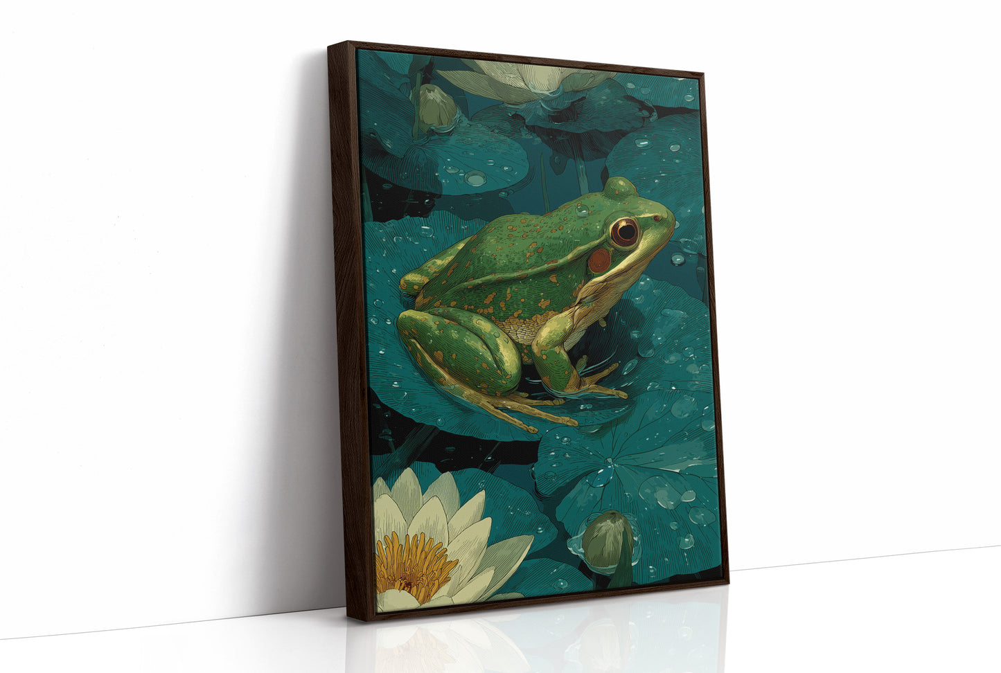 Frog Among the Lily Pads