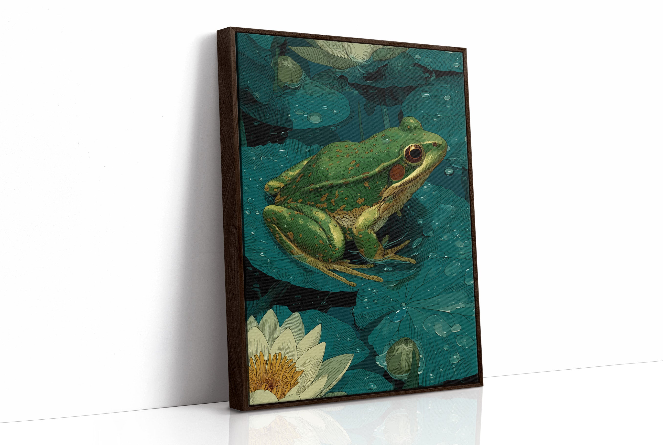 Frog Among the Lily Pads