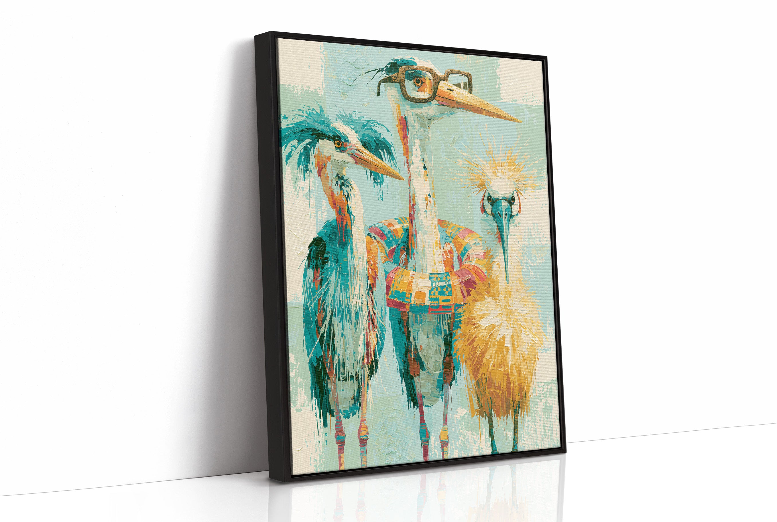 The Bespectacled Bird Trio: A Feathered Trio Portrait