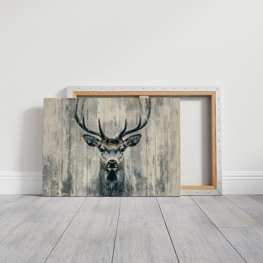 Noble Stag Against Winter Wood