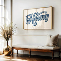 Howdy Western Typography Art – Vintage Rodeo-Style Wall Print